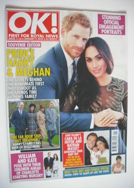 <!--2018-01-09-->OK! magazine - Prince Harry and Meghan Markle cover (9 Jan
