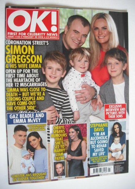 <!--2018-02-20-->OK! magazine - Simon Gregson and family cover (20 February