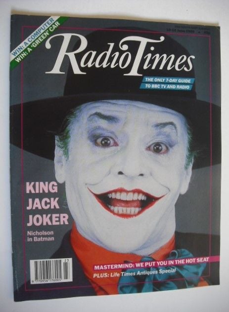 Radio Times magazine - Jack Nicholson cover (10-16 June 1989)