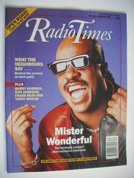 Radio Times magazine - Stevie Wonder cover (29 July - 4 August 1989)