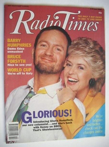 Radio Times magazine - Kenny Everett and Gloria Hunniford cover (2-8 June 1990)