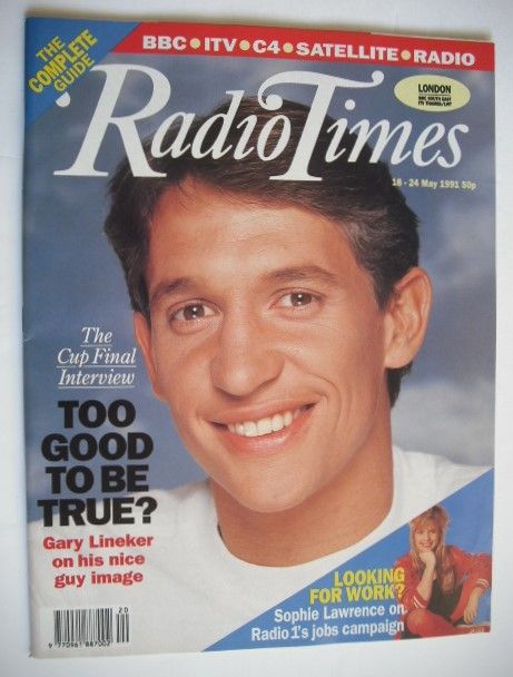 <!--1991-05-18-->Radio Times magazine - Gary Lineker cover (18-24 May 1991)
