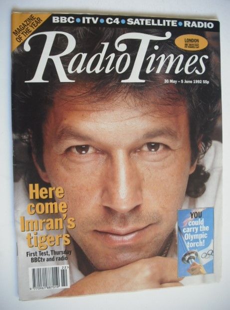 <!--1992-05-30-->Radio Times magazine - Imran Khan cover (30 May-5 June 199