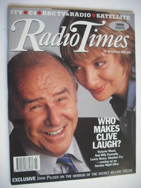 Radio Times magazine - Clive James and Victoria Wood cover (19-25 February 1994)