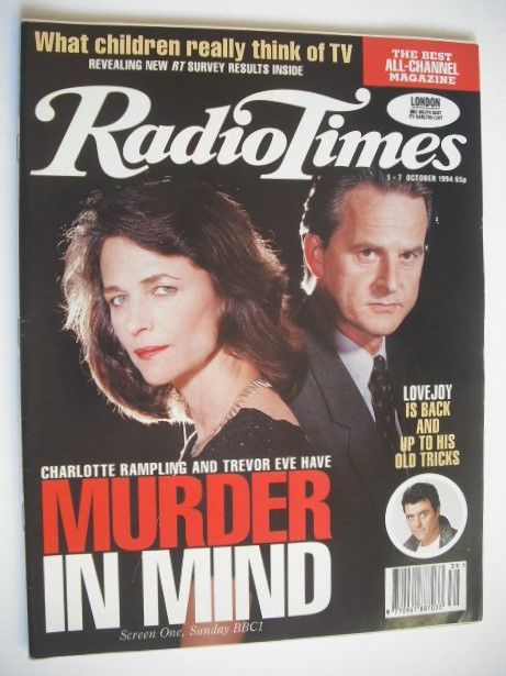 Radio Times magazine - Charlotte Rampling and Trevor Eve cover (1-7 October 1994)