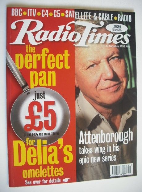Radio Times magazine - David Attenborough cover (17-23 October 1998)