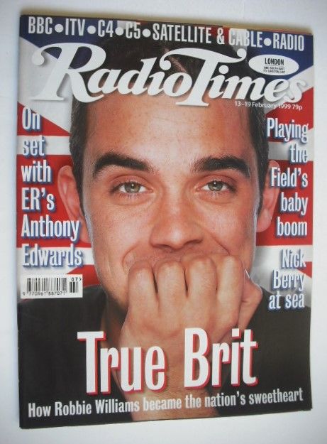<!--1999-02-13-->Radio Times magazine - Robbie Williams cover (13-19 Februa