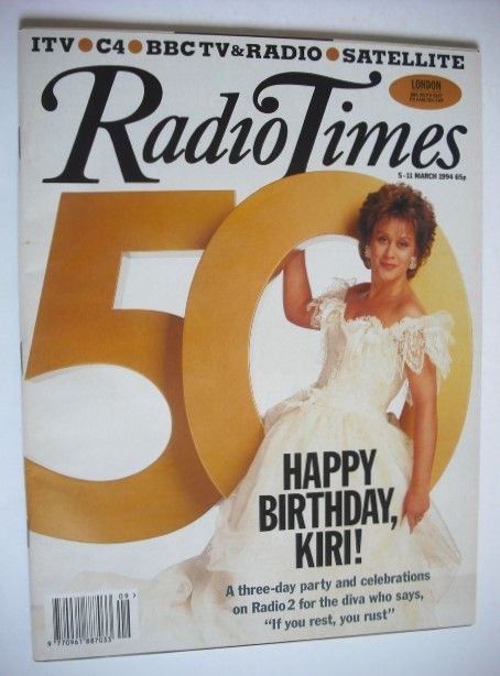Radio Times magazine - Dame Kiri Te Kanawa cover (5-11 March 1994)