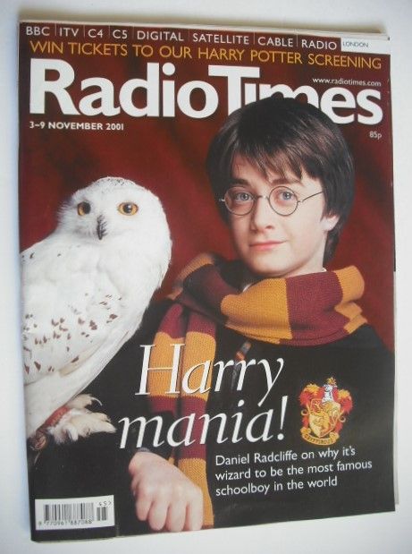 <!--2001-11-03-->Radio Times magazine - Daniel Radcliffe cover (3-9 Novembe