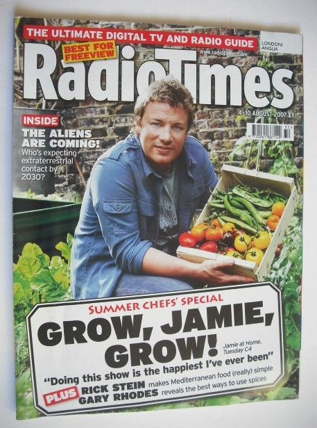 <!--2007-08-04-->Radio Times magazine - Jamie Oliver cover (4-10 August 200