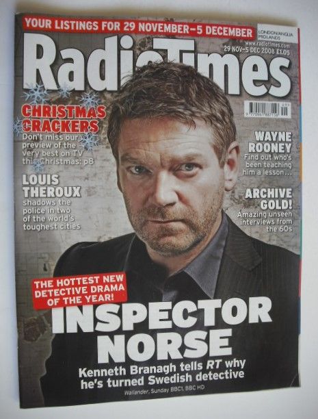 Radio Times magazine - Kenneth Branagh cover (29 November-5 December 2008)