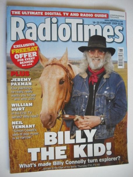 <!--2009-02-14-->Radio Times magazine - Billy Connolly cover (14-20 Februar