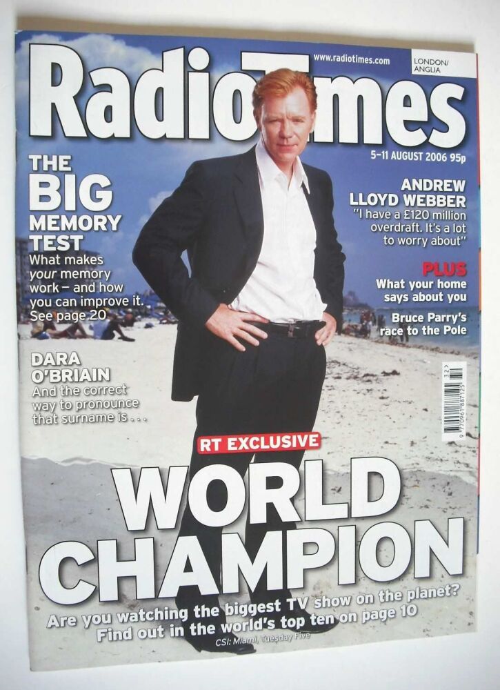 Radio Times magazine - David Caruso cover (5-11 August 2006)
