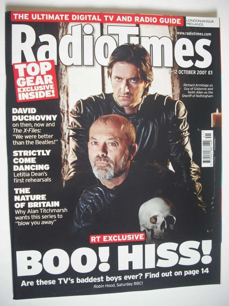 Radio Times magazine - Richard Armitage and Keith Allen cover (6-12 October 2007)
