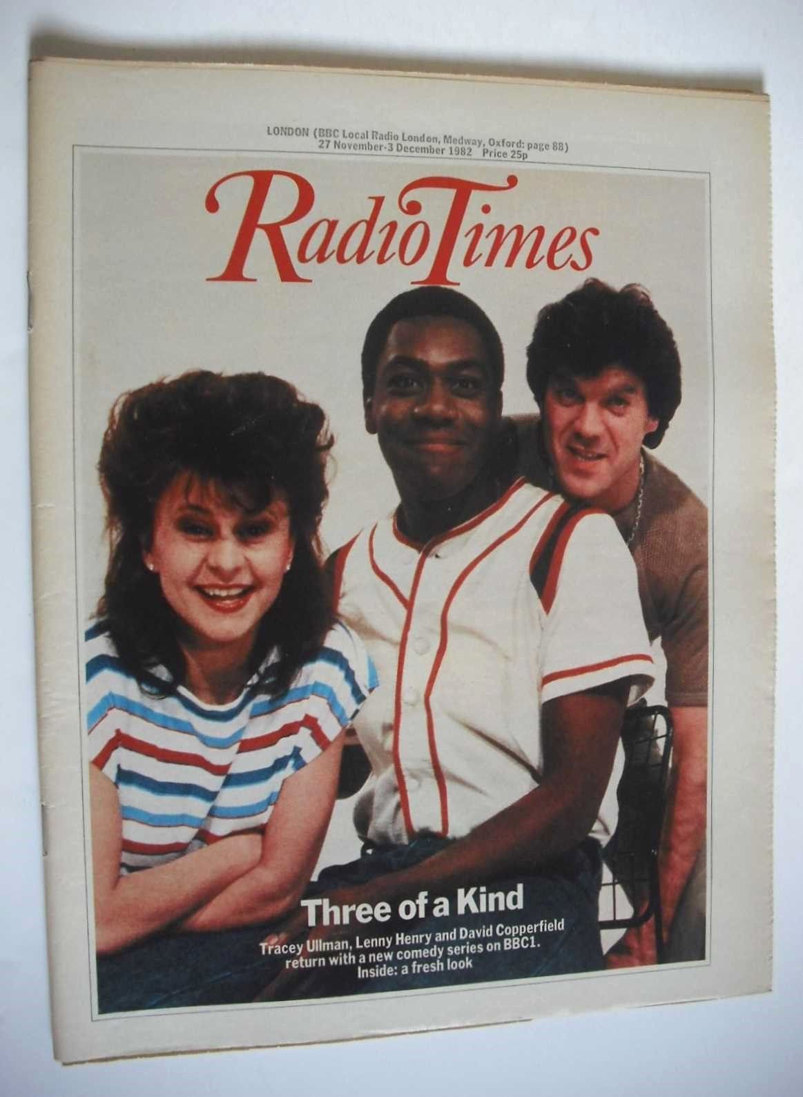 <!--1982-11-27-->Radio Times magazine - Three Of A Kind cover (27 November 