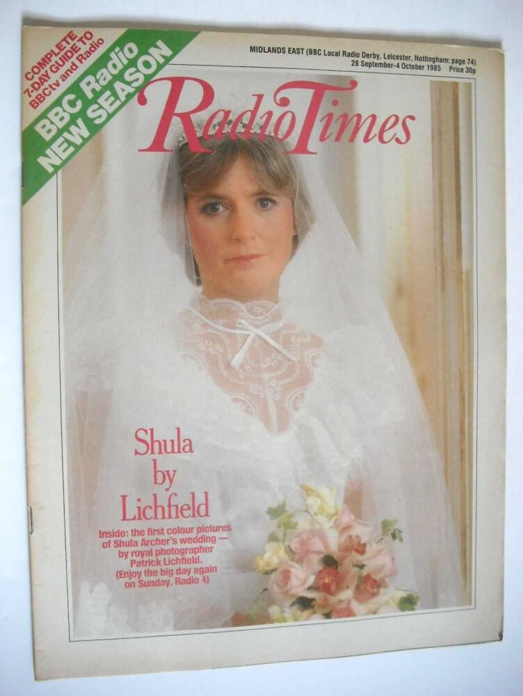 Radio Times magazine - Shula Archer cover (28 September - 4 October 1985)