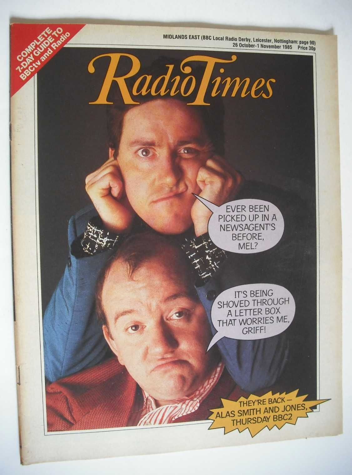 <!--1985-10-26-->Radio Times magazine - Mel Smith and Griff Rhys Jones cove