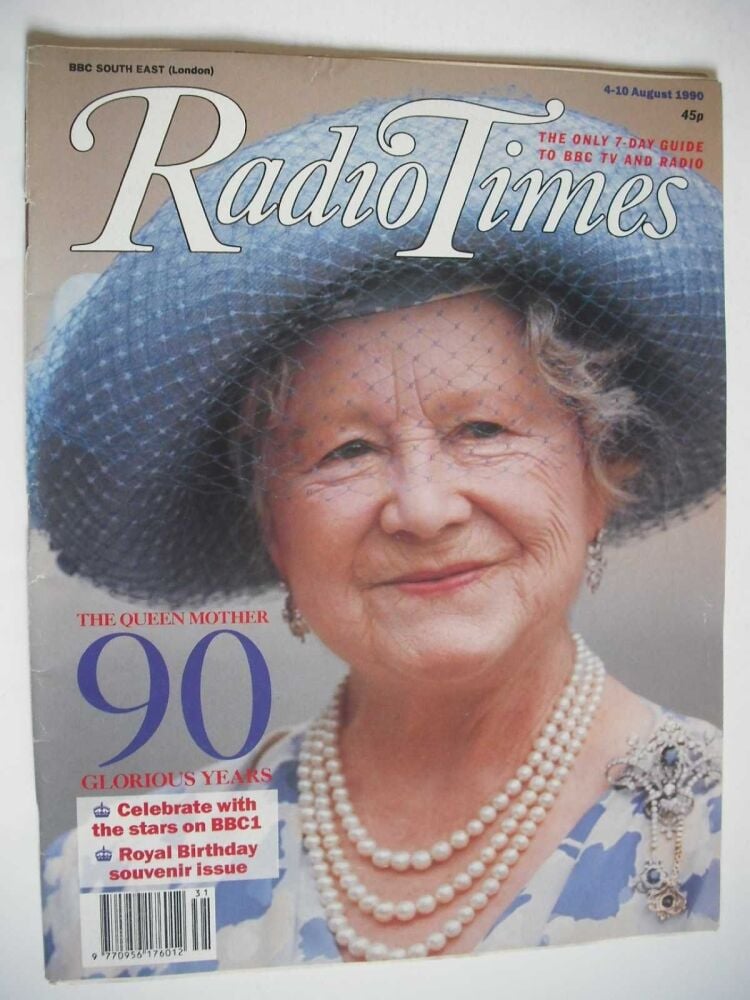 Radio Times magazine - The Queen Mother cover (4-10 August 1990)