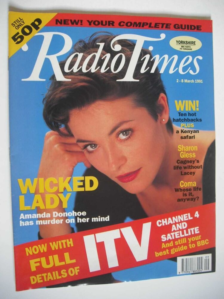 <!--1991-03-02-->Radio Times magazine - Amanda Donohoe cover (2-8 March 199