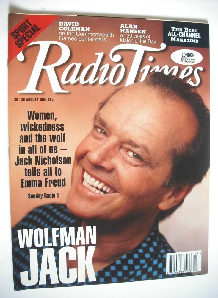 Radio Times magazine - Jack Nicholson cover (20-26 August 1994)
