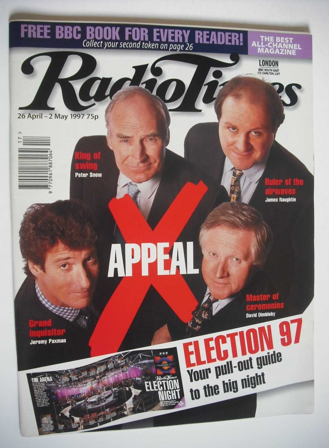 <!--1997-04-26-->Radio Times magazine - Election 97 cover (26 April-2 May 1