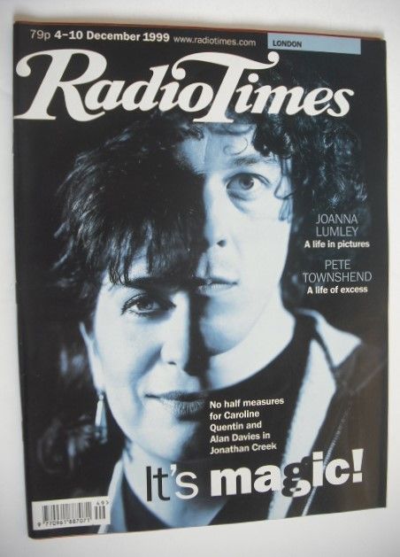 Radio Times magazine - Caroline Quentin and Alan Davies cover (4-10 December 1999)