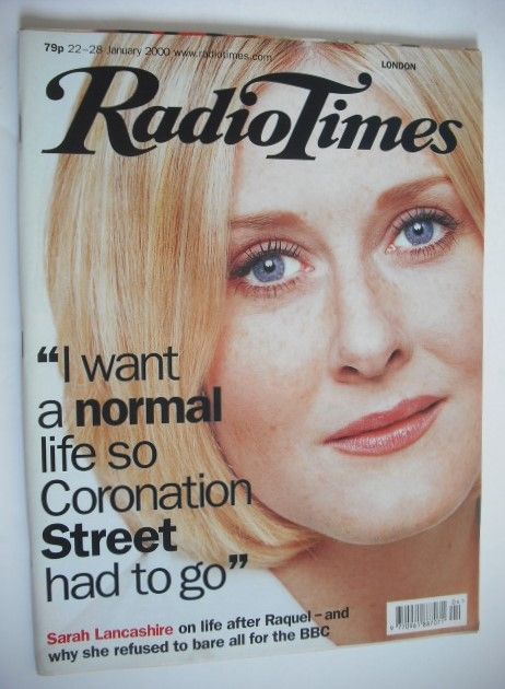 Radio Times magazine - Sarah Lancashire cover (22-28 January 2000)