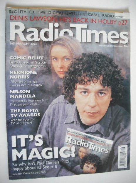 Radio Times magazine - Alan Davies cover (1-7 March 2003)