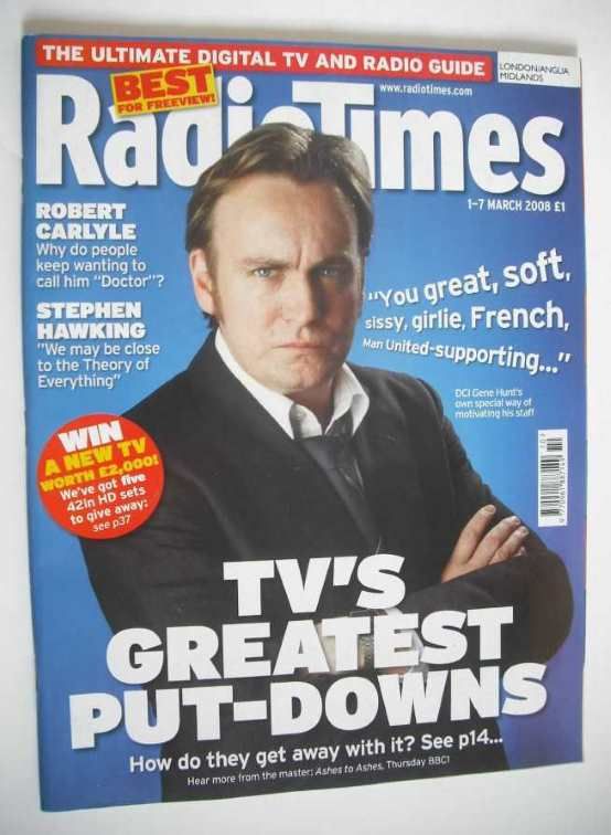 Radio Times magazine - Philip Glenister cover (1-7 March 2008)