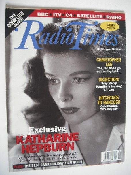 Radio Times magazine - Katharine Hepburn cover (24-30 August 1991)
