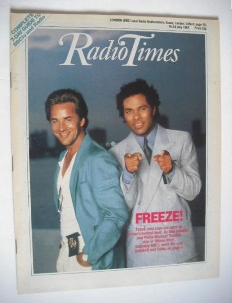 Radio Times magazine - Don Johnson and Philip Michael Thomas cover (18-24 July 1987)