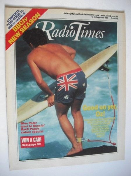 <!--1987-09-12-->Radio Times magazine - Good On Yer Oz cover (12-18 Septemb
