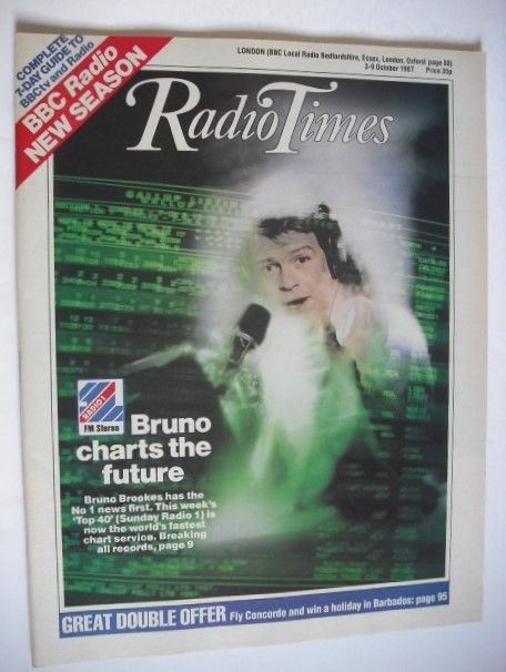 Radio Times magazine - Bruno Brookes cover (3-9 October 1987)