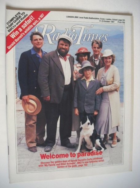 Radio Times magazine - My Family and Other Animals cover (17-23 October 1987)