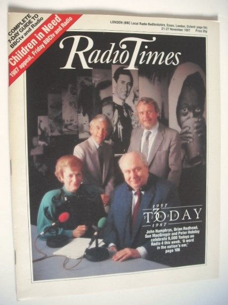 Radio Times magazine - John Humphrys, Brian Redhead, Sue MacGregor and Peter Hobday cover (21-27 November 1987)