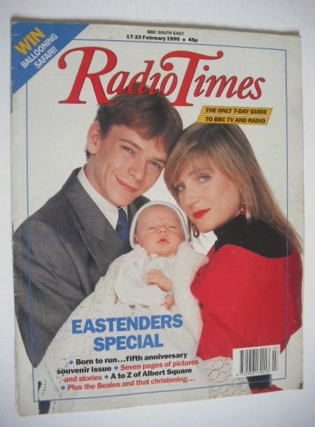 Radio Times magazine - Adam Woodyatt and Michelle Collins cover (17-23 February 1990)
