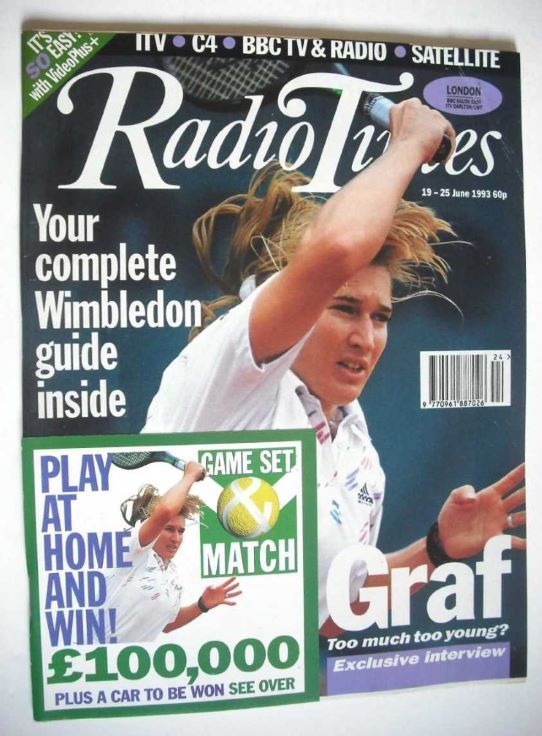 Radio Times magazine - Steffi Graf cover (19-25 June 1993)