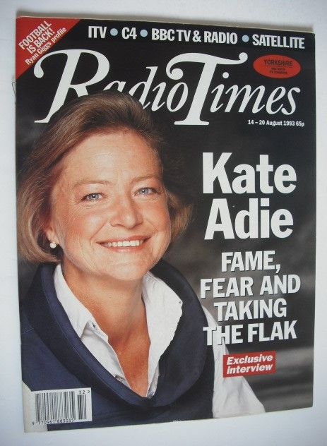 Radio Times magazine - Kate Adie cover (14-20 August 1993)