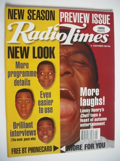 <!--1994-09-03-->Radio Times magazine - Lenny Henry cover (3-9 September 19