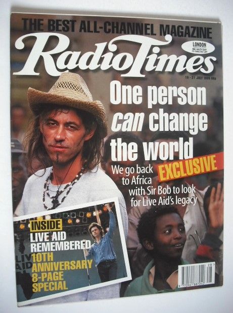 Radio Times magazine - Bob Geldof cover (15-21 July 1995)