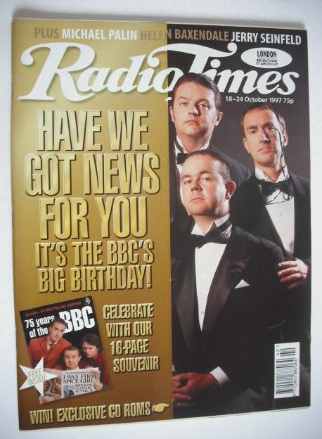 Radio Times magazine - Paul Merton, Ian Hislop, Angus Deayton cover (18-24 October 1997)