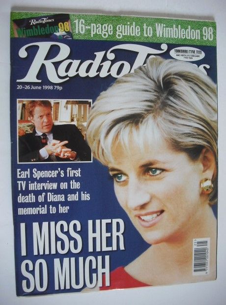 Radio Times magazine - Princess Diana cover (20-26 June 1998)
