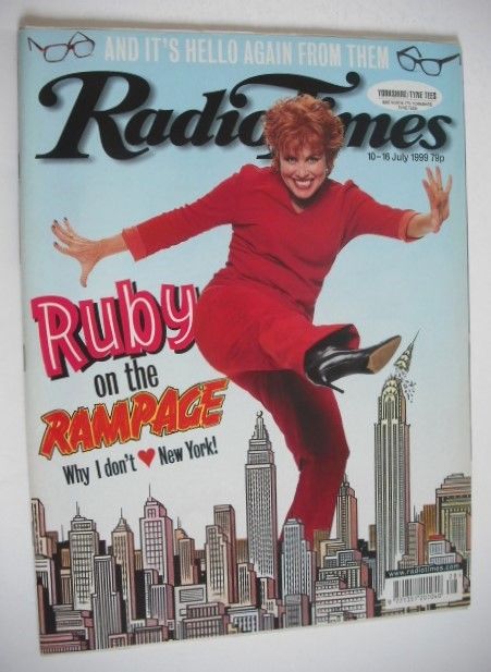 Radio Times magazine - Ruby Wax cover (10-16 July 1999)