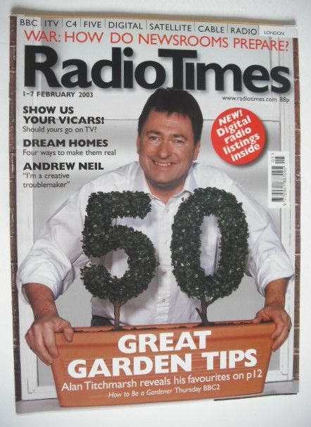 Radio Times magazine - Alan Titchmarsh cover (1-7 February 2003)