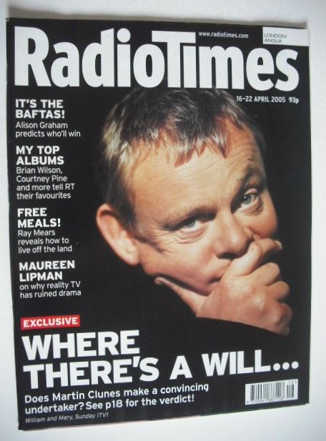 <!--2005-04-16-->Radio Times magazine - Martin Clunes cover (16-22 April 20