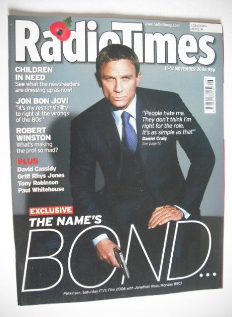 <!--2006-11-11-->Radio Times magazine - Daniel Craig cover (11-17 November 