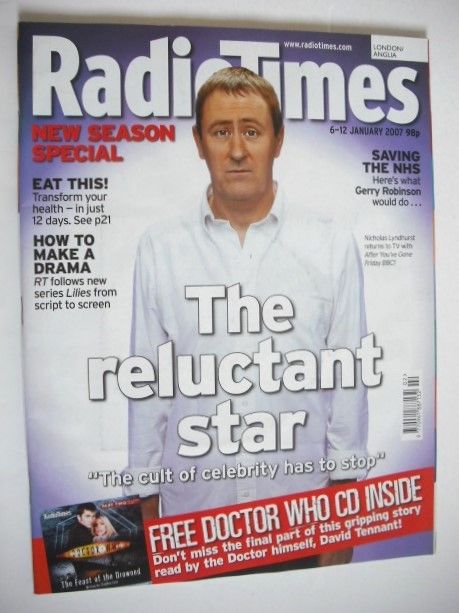 <!--2007-01-06-->Radio Times magazine - Nicholas Lyndhurst cover (6-12 Janu