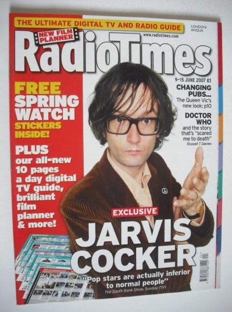 <!--2007-06-09-->Radio Times magazine - Jarvis Cocker cover (9-15 June 2007