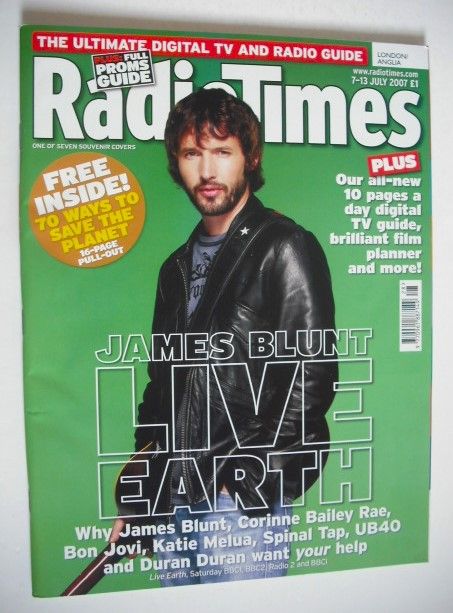 Radio Times magazine - James Blunt cover (7-13 July 2007)
