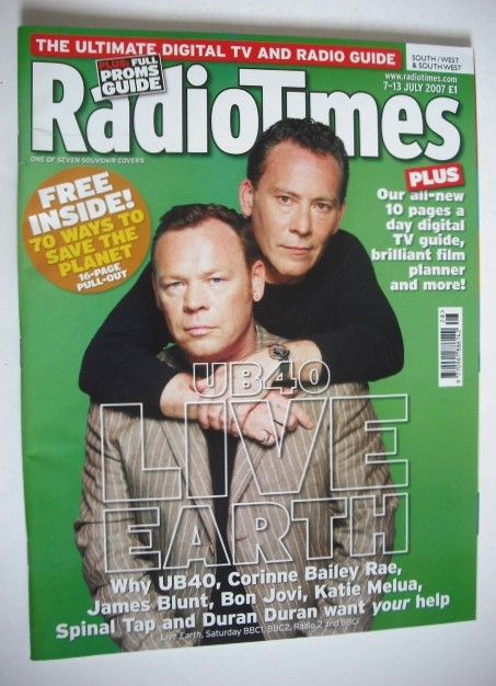 Radio Times magazine - UB40 cover (7-13 July 2007)